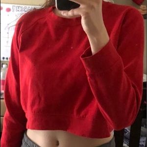 forever 21 // red cropped sweater